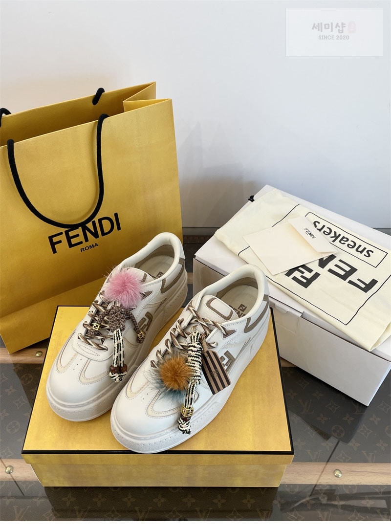 Fendi 펜디 매치 소프트 레더 로우탑 스니커즈 신발 2번 이미지