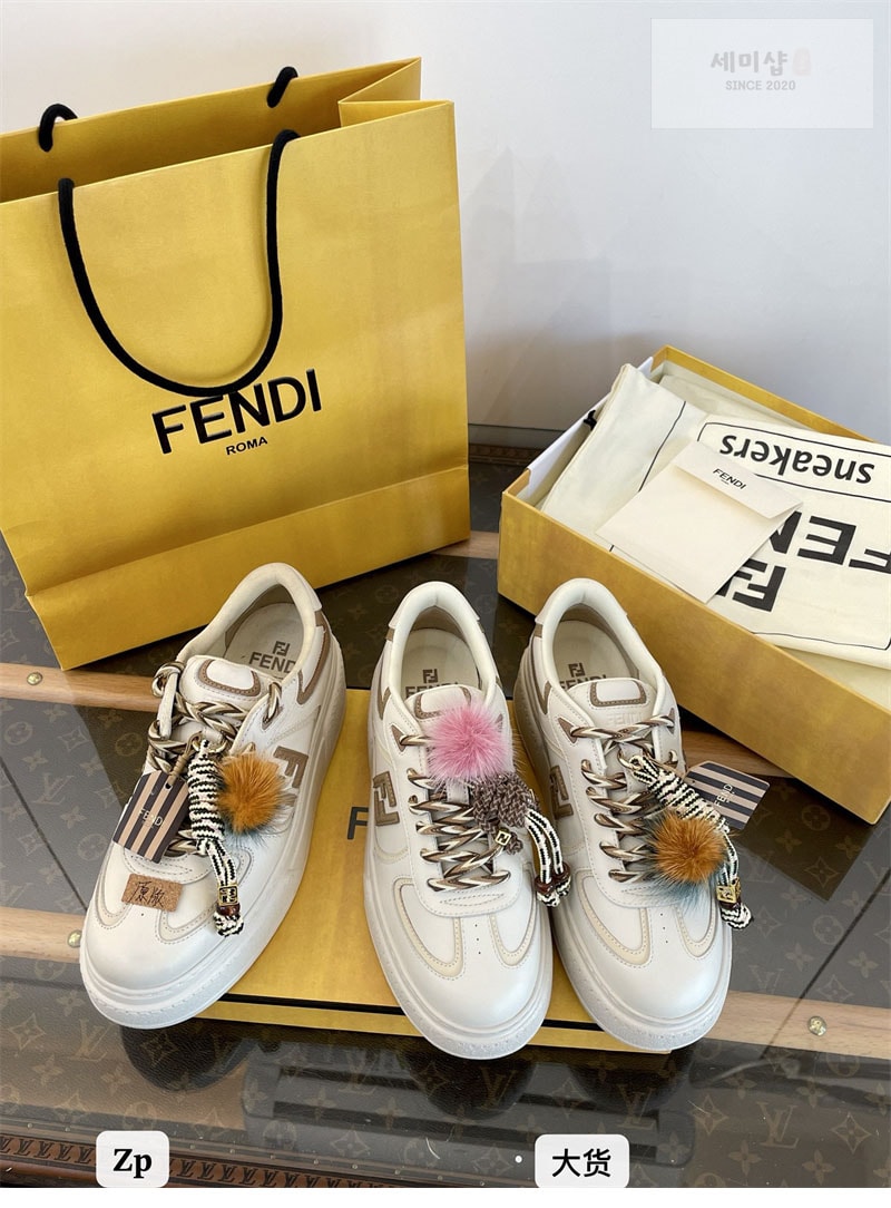 Fendi 펜디 매치 소프트 레더 로우탑 스니커즈 신발 14번 이미지