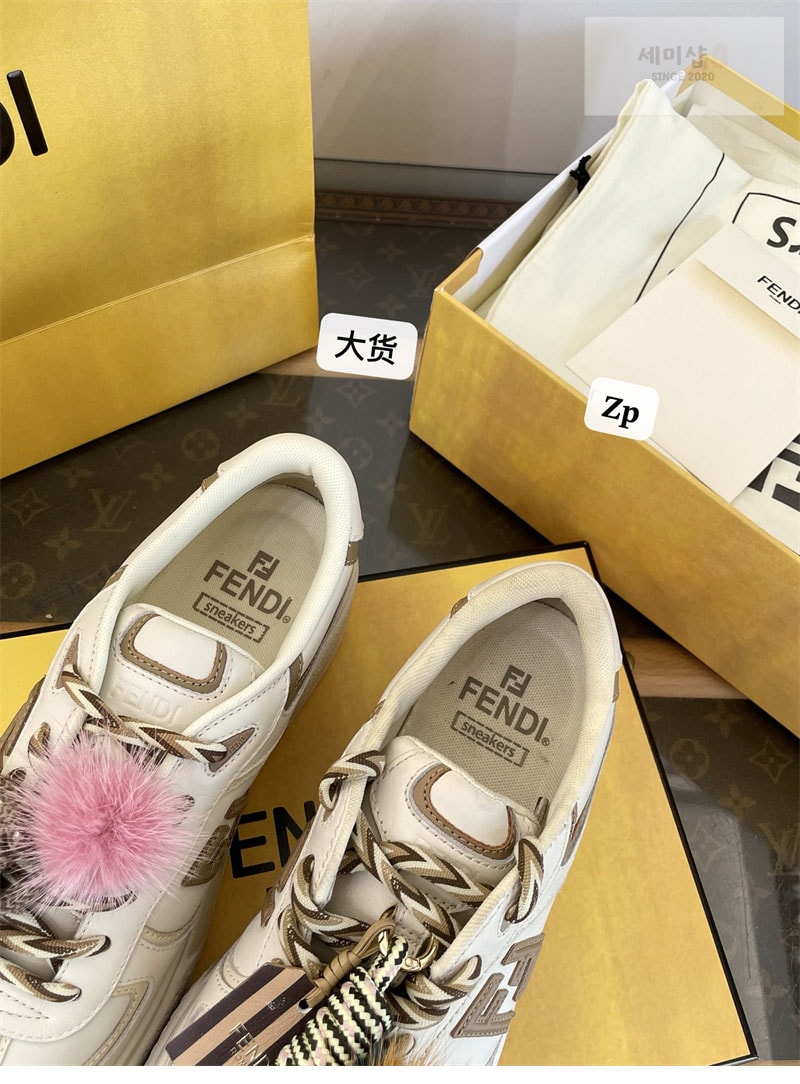 Fendi 펜디 매치 소프트 레더 로우탑 스니커즈 신발 19번 이미지