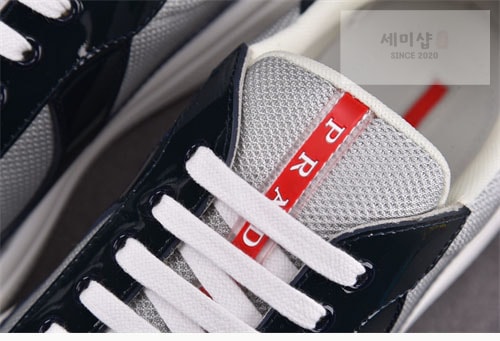 프라다 프라다 아메리카 컵 스니커즈 블랙/실버 신발 9번 이미지
