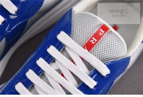 프라다 프라다 아메리카 컵 스니커즈 블루/실버 신발 9번 이미지