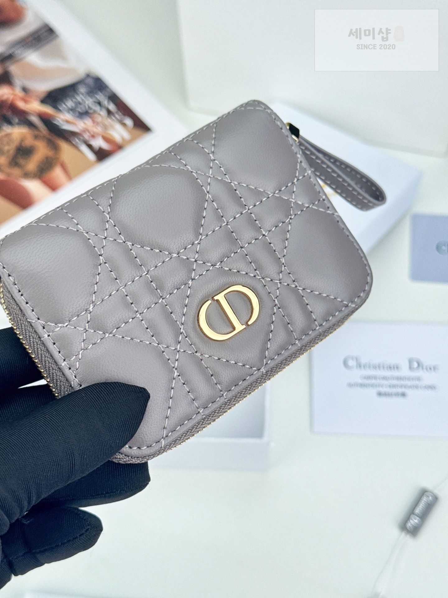 D I O R Dior Caro Zip Compact Wallet 1 지갑 15번 이미지
