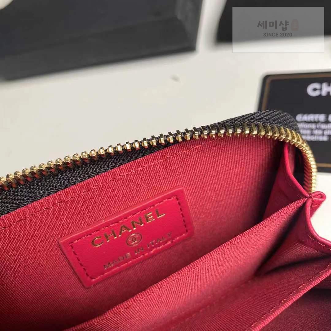 C H A N E L 샤넬 하트 CC 지피 코인 펄스 블랙 지갑 7번 이미지