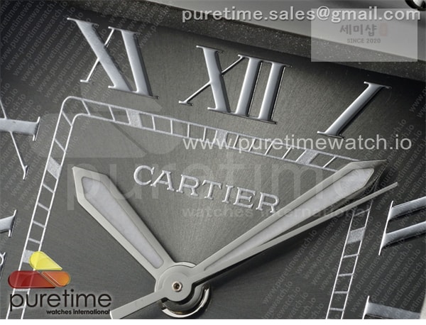 Cartier AF공장 까르띠에 산토스 미디움 그레이다이얼 브레이슬릿 Santos de Cartier 35mm SS AF 1_1 Best Edition Gray Dial on SS SmartLinks Bracelet MIYOTA 9015 _ 시계 23번 이미지