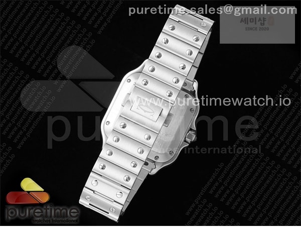 Cartier AF공장 까르띠에 산토스 미디움 그레이다이얼 브레이슬릿 Santos de Cartier 35mm SS AF 1_1 Best Edition Gray Dial on SS SmartLinks Bracelet MIYOTA 9015 _ 시계 5번 이미지