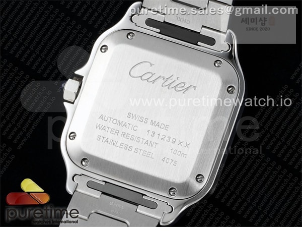 Cartier AF공장 까르띠에 산토스 미디움 그레이다이얼 브레이슬릿 Santos de Cartier 35mm SS AF 1_1 Best Edition Gray Dial on SS SmartLinks Bracelet MIYOTA 9015 _ 시계 6번 이미지