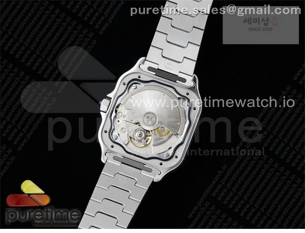 Cartier AF공장 까르띠에 산토스 미디움 그레이다이얼 브레이슬릿 Santos de Cartier 35mm SS AF 1_1 Best Edition Gray Dial on SS SmartLinks Bracelet MIYOTA 9015 _ 시계 25번 이미지