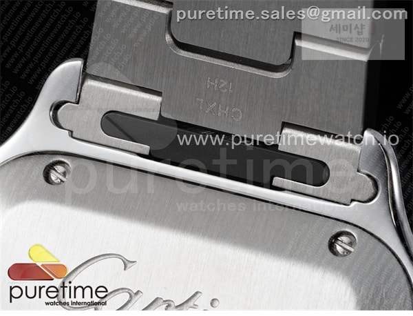 Cartier AF공장 까르띠에 산토스 미디움 그레이다이얼 브레이슬릿 Santos de Cartier 35mm SS AF 1_1 Best Edition Gray Dial on SS SmartLinks Bracelet MIYOTA 9015 _ 시계 11번 이미지