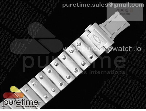 Cartier AF공장 까르띠에 산토스 미디움 그레이다이얼 브레이슬릿 Santos de Cartier 35mm SS AF 1_1 Best Edition Gray Dial on SS SmartLinks Bracelet MIYOTA 9015 _ 시계 13번 이미지