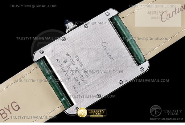 Cartier DR공장 까르띠에 탱크 머스트 라지 그린다이얼 악어스트랩 Cartier Tank Must SS_LE Green DRF Swiss Qtz 시계 15번 이미지