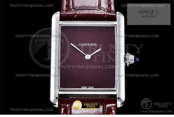 Cartier DR공장 까르띠에 탱크 머스트 라지 레드다이얼 악어스트랩 Cartier Tank Must SS_LE Red DRF Swiss Qtz 시계 3번 이미지