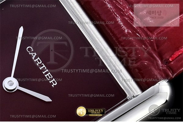Cartier DR공장 까르띠에 탱크 머스트 라지 레드다이얼 악어스트랩 Cartier Tank Must SS_LE Red DRF Swiss Qtz 시계 6번 이미지