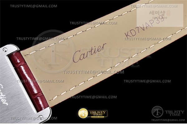 Cartier DR공장 까르띠에 탱크 머스트 라지 레드다이얼 악어스트랩 Cartier Tank Must SS_LE Red DRF Swiss Qtz 시계 13번 이미지