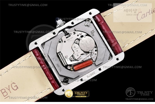 Cartier DR공장 까르띠에 탱크 머스트 라지 레드다이얼 악어스트랩 Cartier Tank Must SS_LE Red DRF Swiss Qtz 시계 15번 이미지