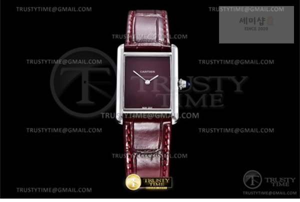 Cartier DR공장 까르띠에 탱크 머스트 라지 레드다이얼 악어스트랩 Cartier Tank Must SS_LE Red DRF Swiss Qtz 시계 19번 이미지