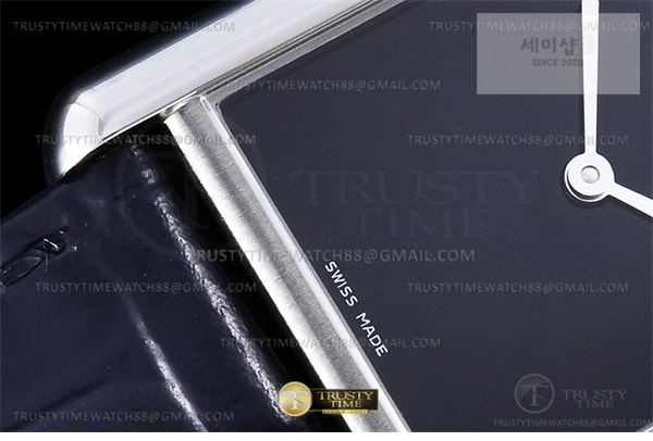 Cartier DR공장 까르띠에 탱크 머스트 라지 블랙다이얼 악어스트랩 Cartier Tank Must SS_LE Black Swiss Qtz DRF 시계 9번 이미지