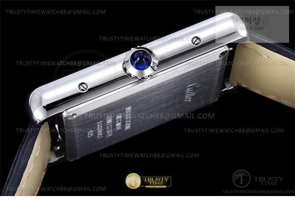 Cartier DR공장 까르띠에 탱크 머스트 라지 블랙다이얼 악어스트랩 Cartier Tank Must SS_LE Black Swiss Qtz DRF 시계 7번 이미지