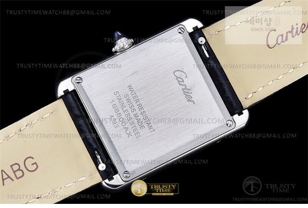 Cartier DR공장 까르띠에 탱크 머스트 라지 블랙다이얼 악어스트랩 Cartier Tank Must SS_LE Black Swiss Qtz DRF 시계 10번 이미지