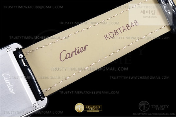 Cartier DR공장 까르띠에 탱크 머스트 라지 블랙다이얼 악어스트랩 Cartier Tank Must SS_LE Black Swiss Qtz DRF 시계 11번 이미지