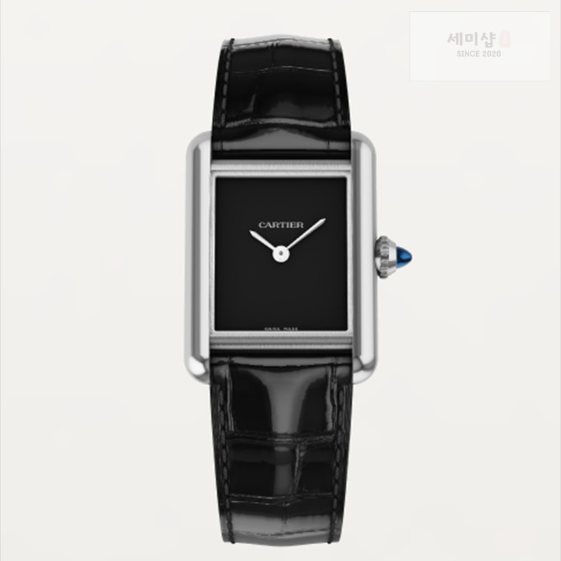 Cartier F1공장 까르띠에 탱크 머스트 스몰 블랙다이얼 블랙악어스트랩 시계 2번 이미지