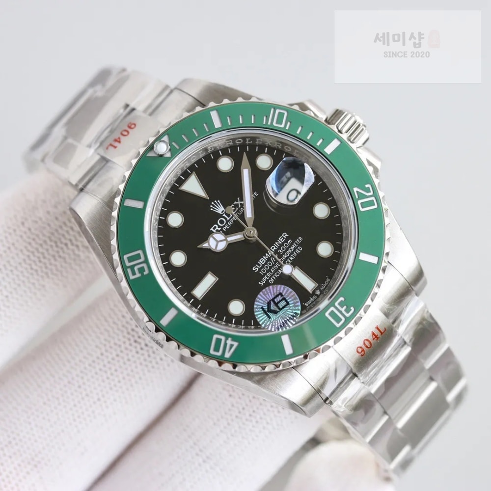 롤렉스 롤렉스 서브마리너 블랙 다이얼 그린 베젤 시계 7번 이미지