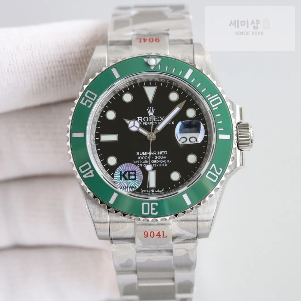 롤렉스 롤렉스 서브마리너 블랙 다이얼 그린 베젤 시계 4번 이미지