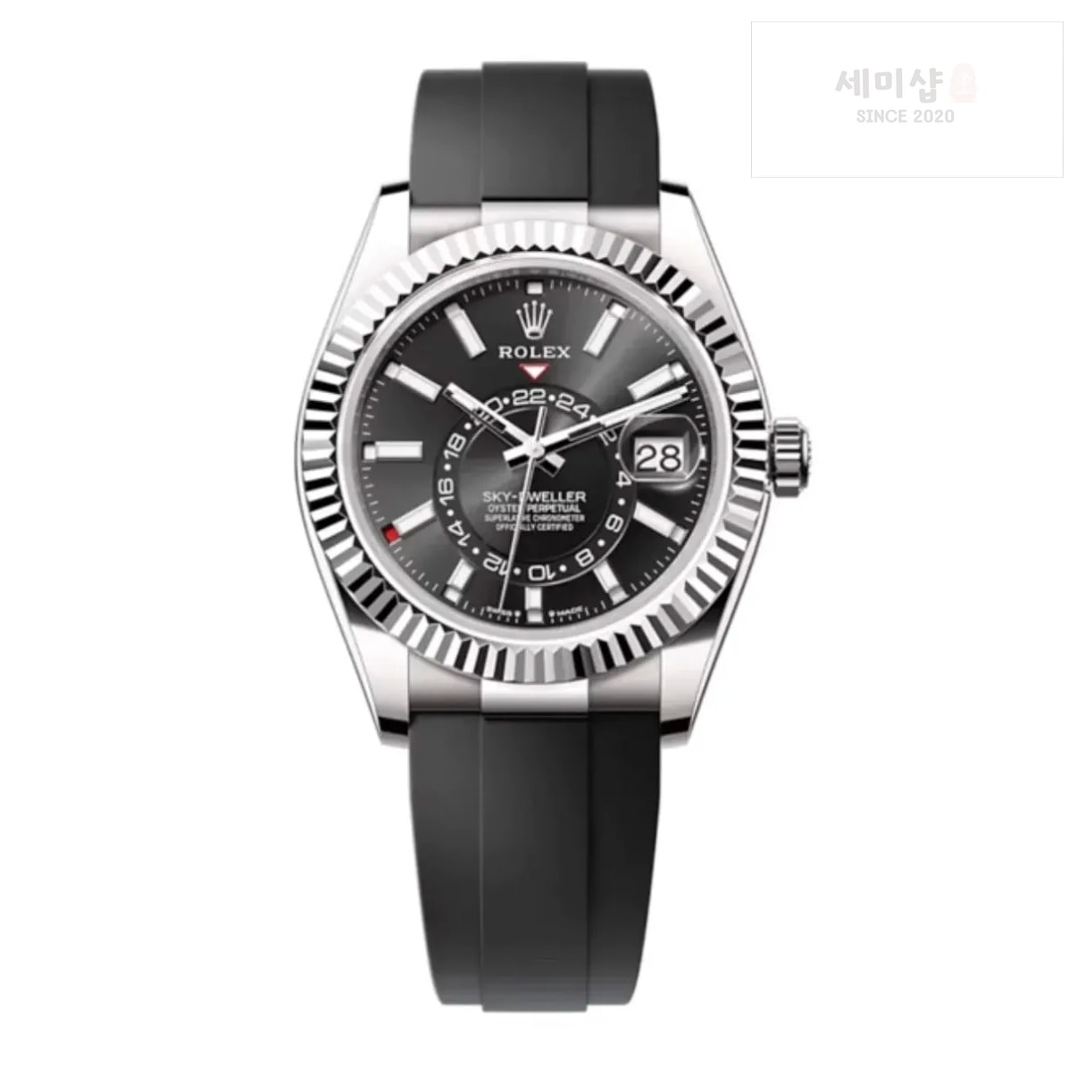 롤렉스 롤렉스 스카이드웰러 326934 블랙 다이얼 러버 밴드 시계 2번 이미지