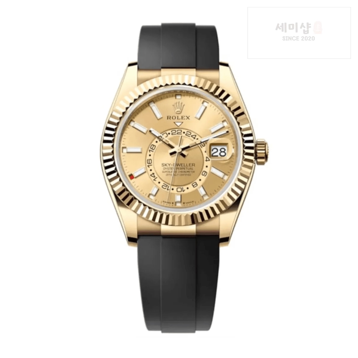 롤렉스 롤렉스 스카이드웰러 326934 샴페인 골드 다이얼 러버 밴드 시계 1번 이미지