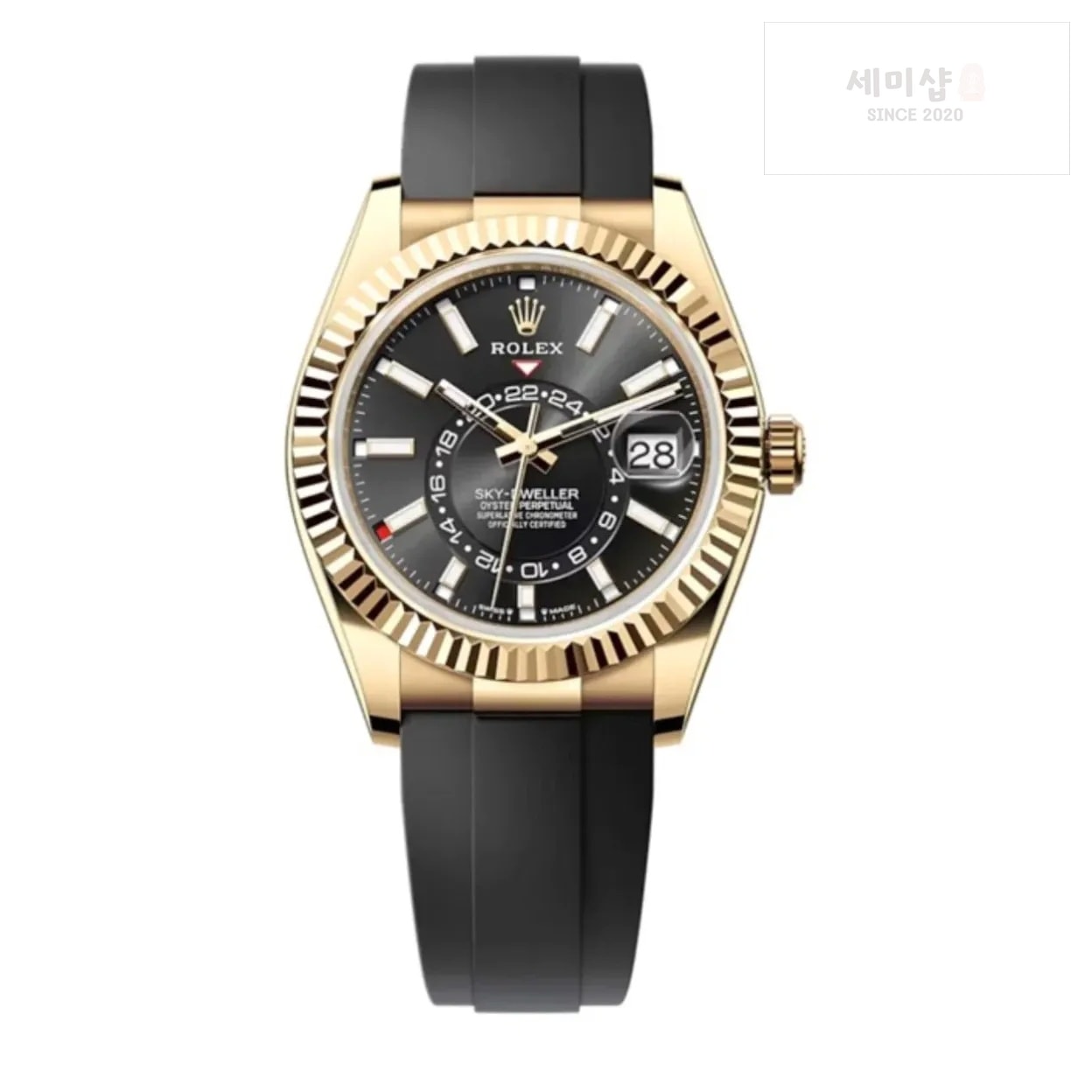 롤렉스 롤렉스 스카이드웰러 336329 블랙 샴페인 다이얼 러버 밴드 시계 1번 이미지