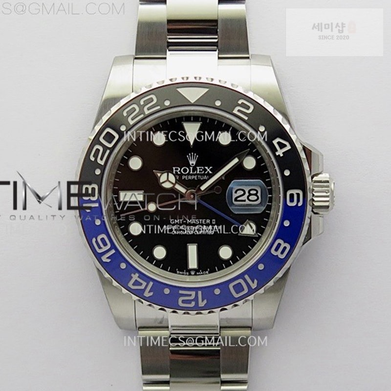 Rolex APS공장 롤렉스 GMT마스터2 BLNR 블루앤블랙베젤 오이스터브레이슬릿 GMT-Master II 126710 BLNR BlackBlue Ceramic 904L SS APSF 1：1 Best Edition Blue Dial On Oyster Bracelet VR3285 CHS 시계 22번 이미지