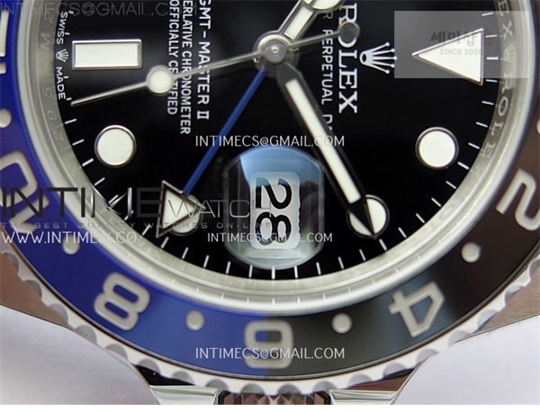 Rolex APS공장 롤렉스 GMT마스터2 BLNR 블루앤블랙베젤 오이스터브레이슬릿 GMT-Master II 126710 BLNR BlackBlue Ceramic 904L SS APSF 1：1 Best Edition Blue Dial On Oyster Bracelet VR3285 CHS 시계 29번 이미지