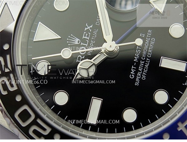 Rolex APS공장 롤렉스 GMT마스터2 BLNR 블루앤블랙베젤 오이스터브레이슬릿 GMT-Master II 126710 BLNR BlackBlue Ceramic 904L SS APSF 1：1 Best Edition Blue Dial On Oyster Bracelet VR3285 CHS 시계 2번 이미지