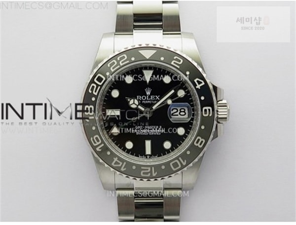 Rolex APS공장 롤렉스 GMT마스터2 GRNR 블랙다이얼 그레이앤블랙베젤 오이스터브레이슬릿 GMT-Master II 126710 GRNR BlackGray Ceramic 904L SS APSF 1：1 Best Edition Black Dial On Oyster Bracelet VR3285 CHS 시계 6번 이미지