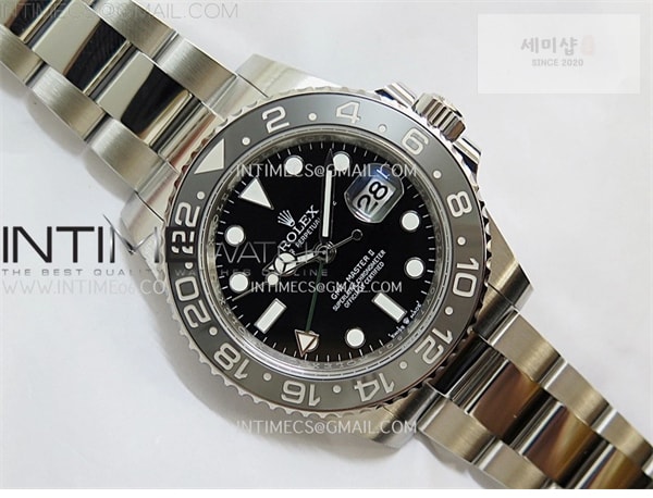 Rolex APS공장 롤렉스 GMT마스터2 GRNR 블랙다이얼 그레이앤블랙베젤 오이스터브레이슬릿 GMT-Master II 126710 GRNR BlackGray Ceramic 904L SS APSF 1：1 Best Edition Black Dial On Oyster Bracelet VR3285 CHS 시계 7번 이미지