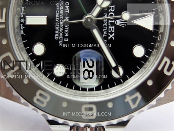 Rolex APS공장 롤렉스 GMT마스터2 GRNR 블랙다이얼 그레이앤블랙베젤 오이스터브레이슬릿 GMT-Master II 126710 GRNR BlackGray Ceramic 904L SS APSF 1：1 Best Edition Black Dial On Oyster Bracelet VR3285 CHS 시계 31번 이미지