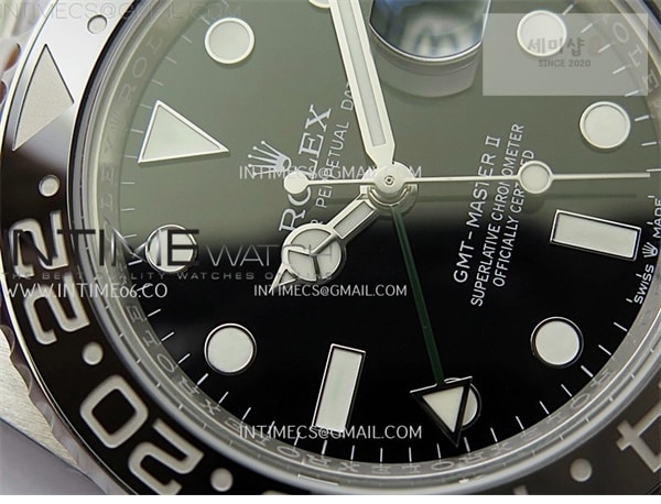 Rolex APS공장 롤렉스 GMT마스터2 GRNR 블랙다이얼 그레이앤블랙베젤 오이스터브레이슬릿 GMT-Master II 126710 GRNR BlackGray Ceramic 904L SS APSF 1：1 Best Edition Black Dial On Oyster Bracelet VR3285 CHS 시계 10번 이미지