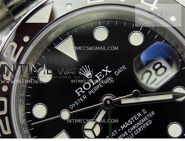 Rolex APS공장 롤렉스 GMT마스터2 GRNR 블랙다이얼 그레이앤블랙베젤 오이스터브레이슬릿 GMT-Master II 126710 GRNR BlackGray Ceramic 904L SS APSF 1：1 Best Edition Black Dial On Oyster Bracelet VR3285 CHS 시계 11번 이미지