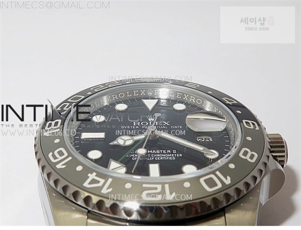 Rolex APS공장 롤렉스 GMT마스터2 GRNR 블랙다이얼 그레이앤블랙베젤 오이스터브레이슬릿 GMT-Master II 126710 GRNR BlackGray Ceramic 904L SS APSF 1：1 Best Edition Black Dial On Oyster Bracelet VR3285 CHS 시계 35번 이미지