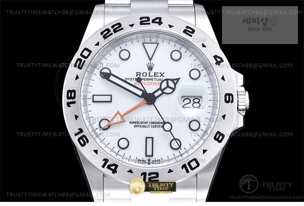 Rolex Clean공장 롤렉스 익스플로러2 화이트다이얼 브레이슬릿 Explorer II 216570 904 SS_SS White Clean DD3285 클린 시계 24번 이미지