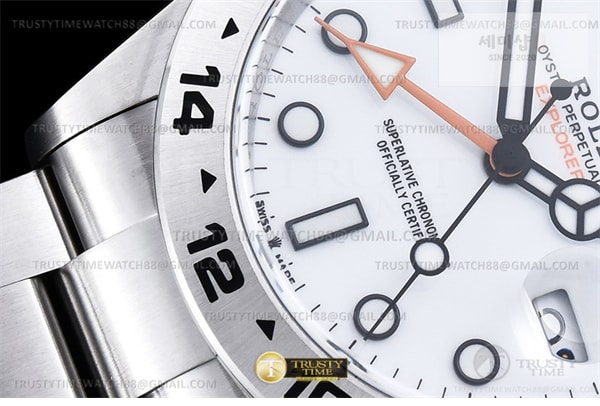 Rolex Clean공장 롤렉스 익스플로러2 화이트다이얼 브레이슬릿 Explorer II 216570 904 SS_SS White Clean DD3285 클린 시계 5번 이미지
