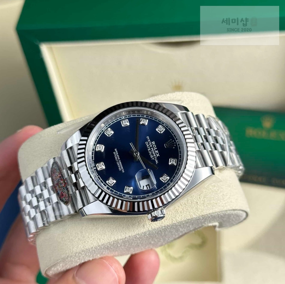 롤렉스 Rolex Datejust 126334 Blue Diamond Dial 41mm 시계 9번 이미지