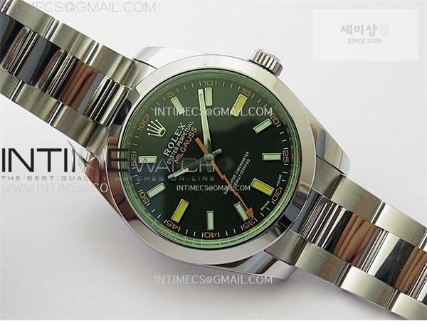 Rolex VS공장 롤렉스 밀가우스 블랙다이얼 브레이슬릿 Milgauss 116400 GV Real Green Sapphire 904L SS VSF 1_1 Best Edition Black Dial on 904L SS Bracelet SA3131 시계 7번 이미지