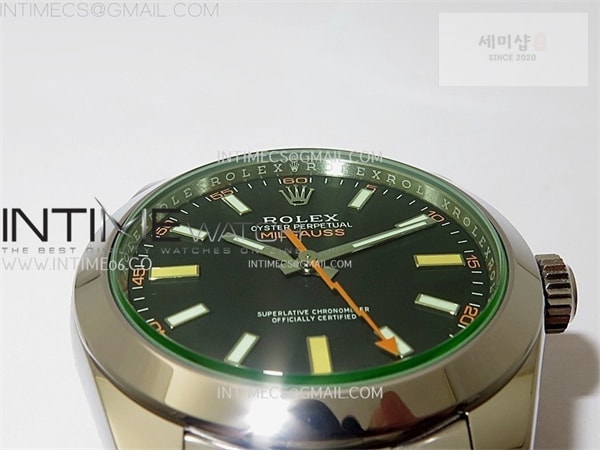 Rolex VS공장 롤렉스 밀가우스 블랙다이얼 브레이슬릿 Milgauss 116400 GV Real Green Sapphire 904L SS VSF 1_1 Best Edition Black Dial on 904L SS Bracelet SA3131 시계 12번 이미지