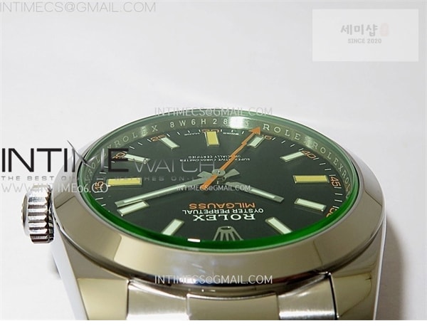 Rolex VS공장 롤렉스 밀가우스 블랙다이얼 브레이슬릿 Milgauss 116400 GV Real Green Sapphire 904L SS VSF 1_1 Best Edition Black Dial on 904L SS Bracelet SA3131 시계 27번 이미지