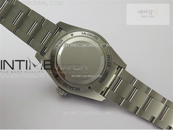 Rolex VS공장 롤렉스 밀가우스 블랙다이얼 브레이슬릿 Milgauss 116400 GV Real Green Sapphire 904L SS VSF 1_1 Best Edition Black Dial on 904L SS Bracelet SA3131 시계 22번 이미지