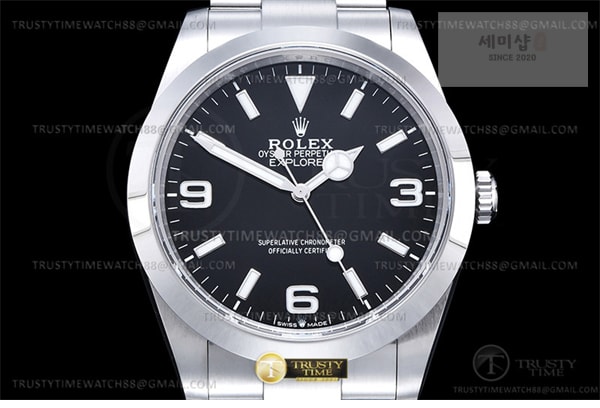 Rolex VS공장 롤렉스 익스플로러 스틸 블랙다이얼 브레이슬릿 Explorer 1 224270 40mm 904L SS_SS Blk VSF VS3230 시계 12번 이미지