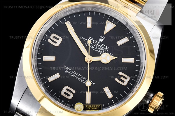 Rolex VS공장 롤렉스 익스플로러 36 신형 124273 옐로우골드콤비 브레이슬릿 Explorer 1 124273 36mm 904L YG_SS Blk VSF VS3230 시계 15번 이미지