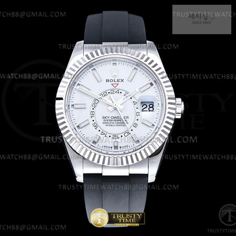 Rolex ZF공장 롤렉스 스카이드웰러 스틸 화이트다이얼 러버스트랩 텅스텐 Skydweller 336239 Wt WG_RU White ZF V2 Asia 2824 시계 1번 이미지