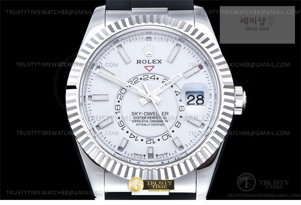 Rolex ZF공장 롤렉스 스카이드웰러 스틸 화이트다이얼 러버스트랩 텅스텐 Skydweller 336239 Wt WG_RU White ZF V2 Asia 2824 시계 2번 이미지