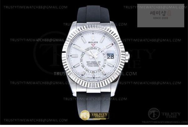 Rolex ZF공장 롤렉스 스카이드웰러 스틸 화이트다이얼 러버스트랩 텅스텐 Skydweller 336239 Wt WG_RU White ZF V2 Asia 2824 시계 26번 이미지
